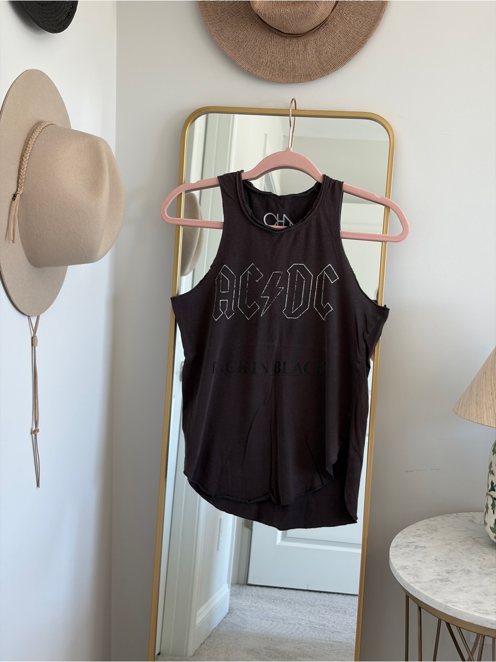 Chaser AC/DC Back In Black Tank Top Black Size XS